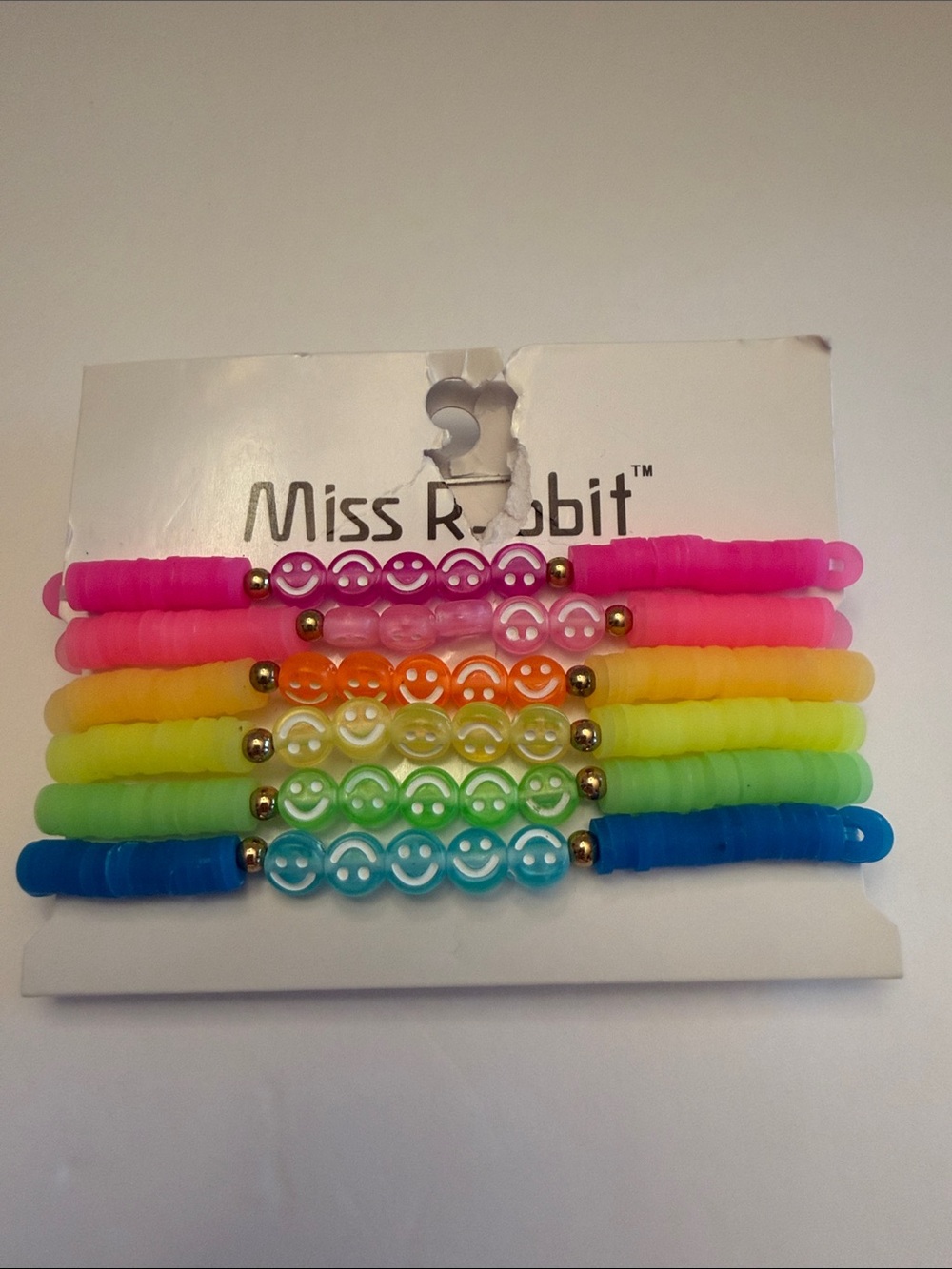 💕5/25💕 6 Kids Neon Smile Bracelets Multi-Color